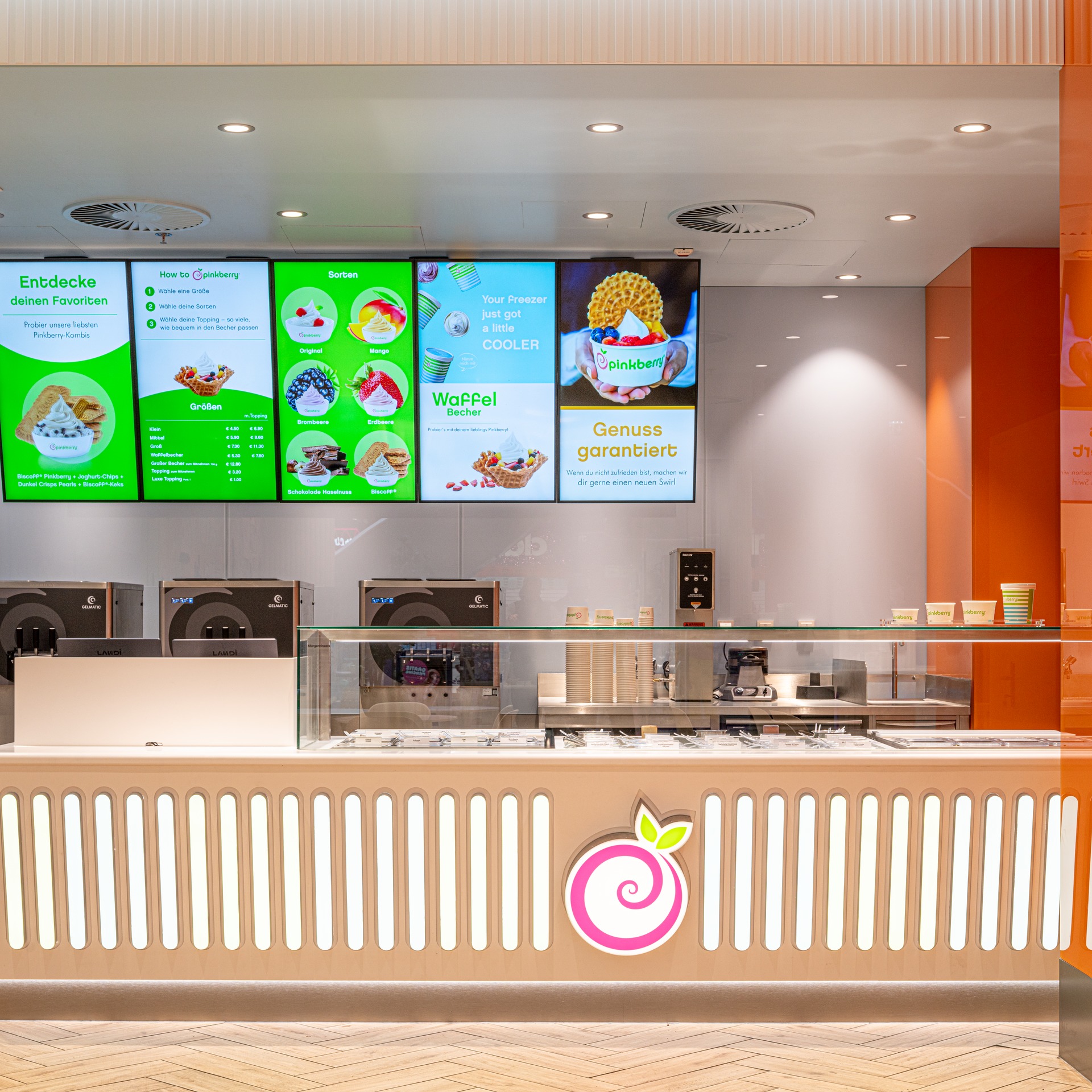 Pinkberry Theke und Men&uuml;